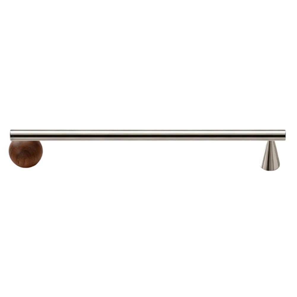 Aundhegrtt Chrome Brass Cabinet Handles with Walnut Wood Ball-Wardrobe Pulls in Modern Design