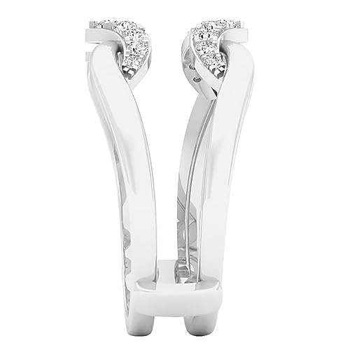 Dazzlingrock Collection 0.30 Cttw Round White Diamond Chevron Enhancer Guard Wedding Ring for Her in 10K Solid Gold4