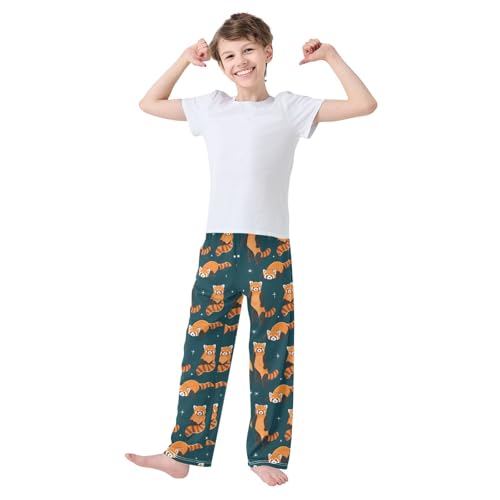 ZZXXB Raccoon Star Boys Long Pants Soft Trousers Elastic Waist Kids Lounge Bottoms with Pockets S-XL2