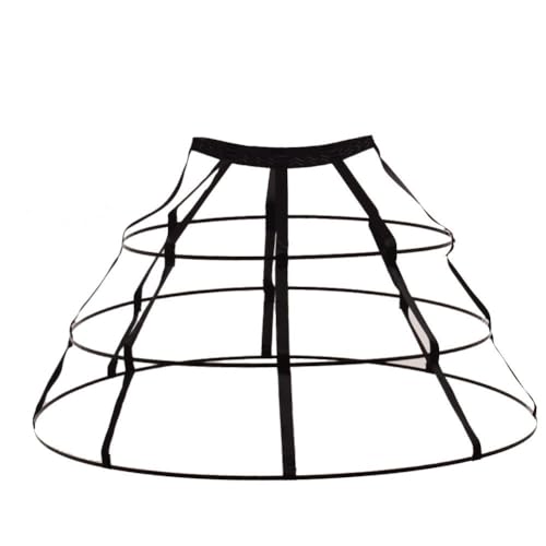 GRACEART Women's Hoops Skirt Petticoat Pannier Cage Skirt Bridal Slips Crinoline - Style02 - Black