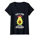 Photo Gallery donna cute avocado graphic fruits just a girl who loves avocados maglietta con collo a v Photo Gallery donna cute avocado graphic fruits just a girl who loves avocados maglietta con collo a v