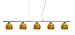 Besa 5LP-560518-SN Art Glass Five Light Pendant from Tay Tay Collection in Pewter, Nickel, Silver Finish,