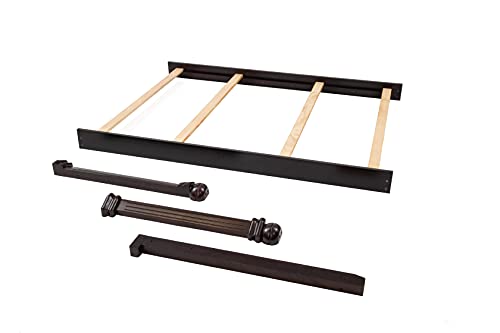 Image of Full-Size Conversion Kit Bed Rails for Sorelle Crib & Changer Combos - Solid Wood Rail - Toddler & Adult Rail for Full-Size Beds - Nursery & Baby Furniture (Espresso - Vista Elite Crib & Changer)