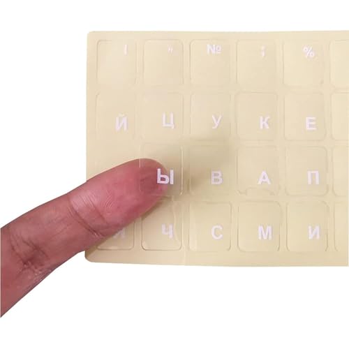 Calcomanías para Teclado en Ruso Transparente Letra Blanca miniatura 1