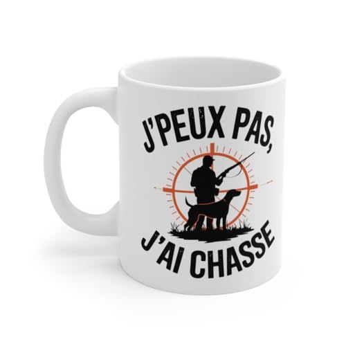 Mug Tasse à Café Humour J'peux Pas, J'Ai Chasse – Cadeau Original pour Passionnés de Chasse Taille 11oz