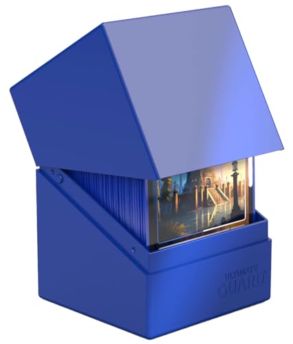 Image of Ultimate Guard Boulder Solid 100+, Deck Case for 100 Double-Sleeved TCG Cards, Blue, Secure & Durable Storage for Trading Card Games, No Transparency