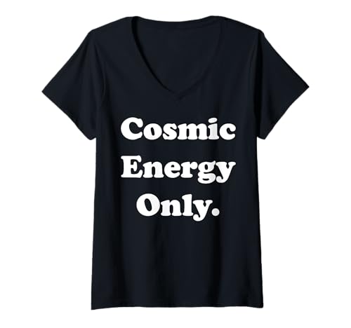 Cosmic Energy Only Positive Vibes Maglietta con donna collo a v