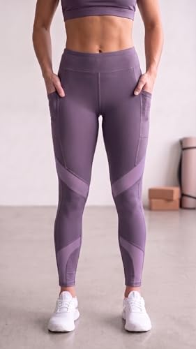 Image of Mehrang Stretchable Gym Pants for Women & Tights for Women Workout with Mesh Insert & Side Pockets