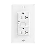Eaton GFCI Self-Test 20A -125V Tamper Resistant Duplex Receptacle with Nightlight & Standard Size Wallplate, White