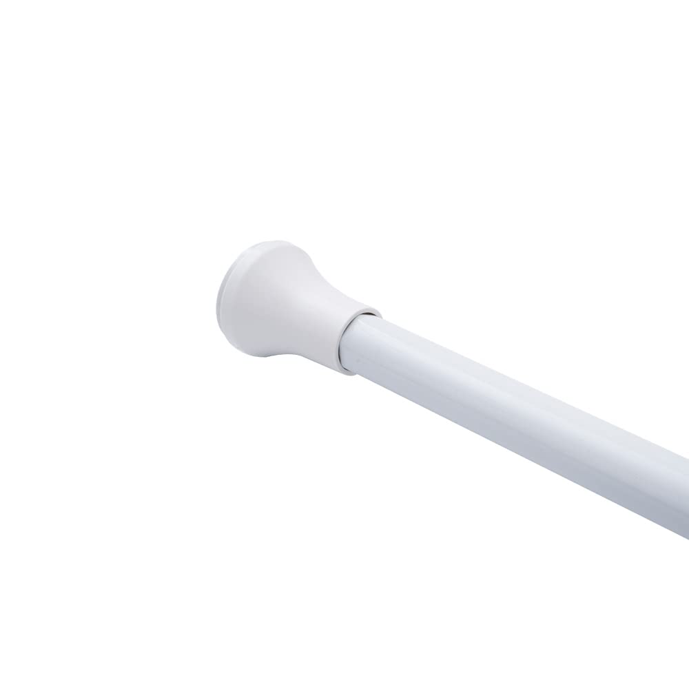 Shower Curtain Rod Spring Tension White 47-82inch Adjustable Tension Spring Shower Curtain Rod Tension Easy to use