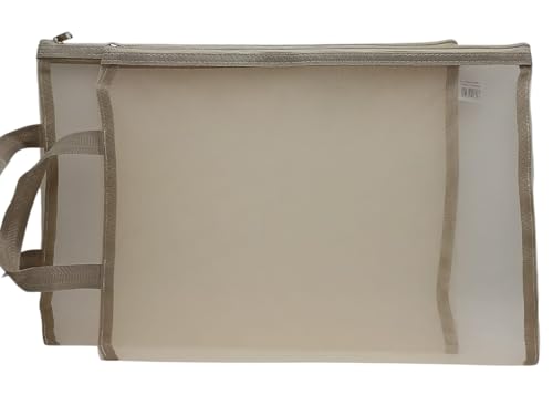 Kit com 2 Sacolas Organizadoras Porta Sapatos Roupas e Toalhas Organizador para Mala de Viagem Closet e Guarda Roupas (Bege) Linha Premium alta Durabilidade