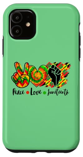 Carcasa para iPhone 11 Paz Amor Juneteenth Libertad Afroamericana Historia Negra