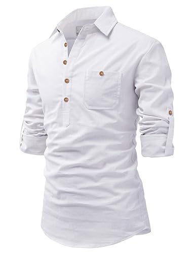 Image of Vida Loca Men Cotton Full Sleeve Casual Spread Collor Slim Fit Short Kurta for Men and Boys (Pack of 2)