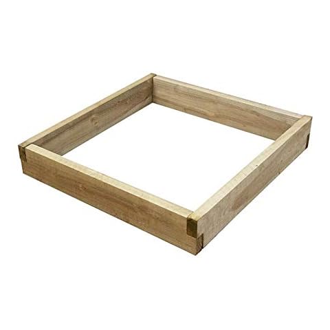 FOREST Caledonian Square Raised Bed - 90 x 90cm Planter, Natural Timber Cover