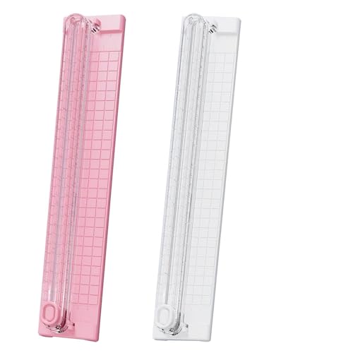 2Pcs 33cm Portable Paper Cutters Set A3 A4 Guillotine Paper Trimmers with Scale Bidirectional Slider Cutting for Paper Photo Card Label Cardstock