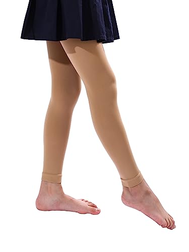 Image of EVERSWE Girl's Microfiber Footless Tights, Ballet Dance Tights, Ultra Soft Leggings