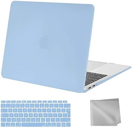 MOSISO Compatible with MacBook Air 13 inch Case 2022 2021 2020 2019 2018 M1 A2337 A2179 A1932 Retina Display with Touch ID, Plastic Hard Shell Case & Keyboard Cover & Wipe Cloth, Crystal Clear