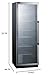 Summit Appliance SCR1401LHCSS Full-Size Commercial Beverage Center with Left Hand Door, Stainless Steel Interior, Frost-Free Operation, Self-Closing Glass Door, Lock and Stainless Steel Cabinet