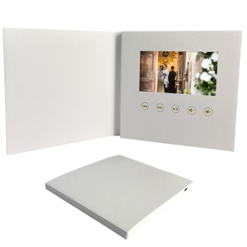 4.3' Video Greeting Card, Auto-Play Faux Leather Keepsake Book For Gifts
