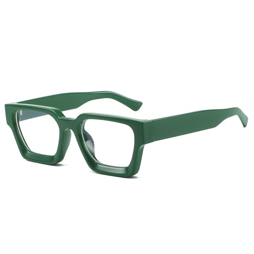 LJCZKA Blue Light Glasses Square Frame for Women Men Computer Glasses Thick Frame Anti Eye-Fatigue Headache for Reading Texting & Gaming