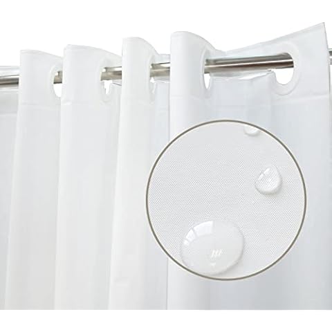 YISURE Hakenlos Duschvorhang Plastik Weiß Cover