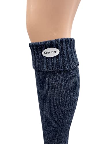 Sierra Socks Women's Thick Hiking Wool Socks (Navy, Large)