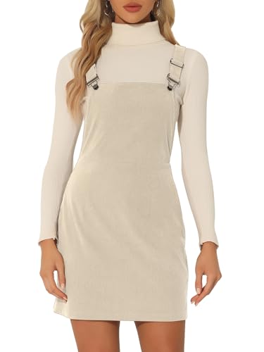 bodycon overall dress Allegra K Women Corduroy Adjustable Strap Mini Color:light green Tumble dry low erp-to-matrixify Petite Carolina Velvet V-Neck