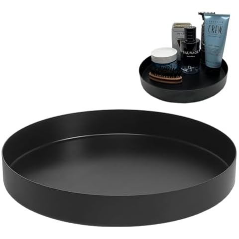 20 cm Black Metal Decorative Serving Tray Cover