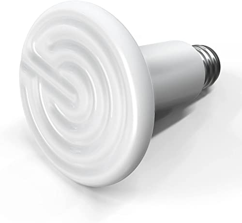 HealSmart Reptile Heat Lamp Bulb Ceramic Heat Emitter 100W No Light Emitting Brooder Coop Heater for Amphibian Pet & Incubating Chicken White