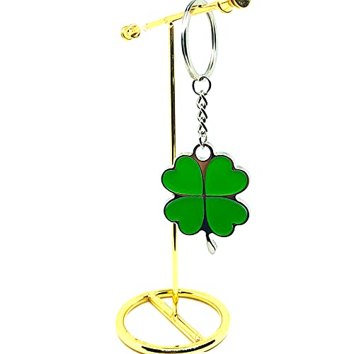 Jinzhoufz 3D The Lucky Four Leaf Clover Keychain Lucky Key Chain Jewelry Gift (Green) (1) #TOP3