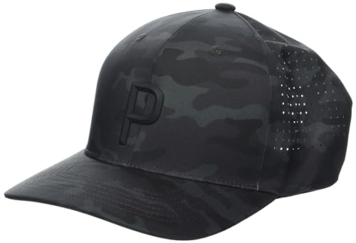 PUMA Herren Camo Tech P Snapback Cap Verschluss, Schwarz, kräftiges Grau, Einheitsgröße
