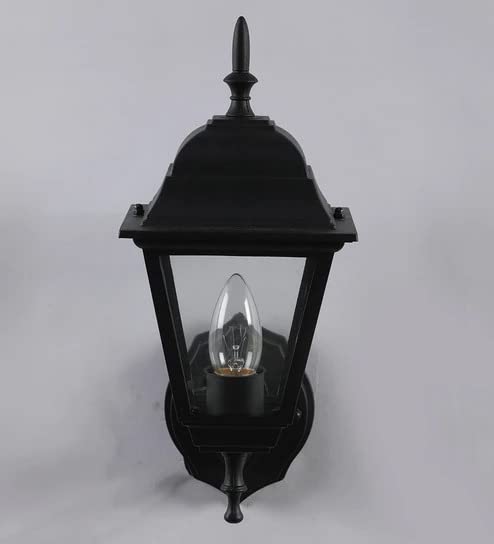 Image of B22 Holder Cast Aluminium Black Matte Finished Standard Garden Light Wall Illumination for Patio, Porch & Balcony (Pack of 1)