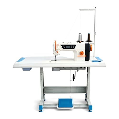 Industrial Sewing Machine with Table Stand, 550W Servo Motor Heavy...