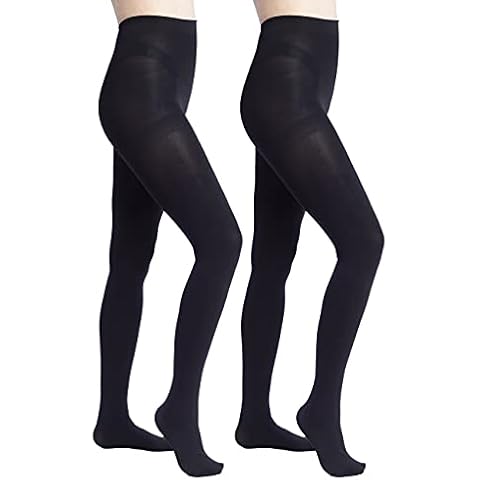 Leamel Thermal Tights 200 Denier Soft Thick Warm Winter Tights Matte Opaque Black Tights for Women 2 Pairs Large Cover