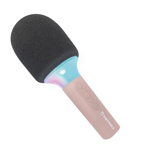 KIDYWOLF Kidymic Rose – Micro Karaoké Enfant Bluetooth avec Effets Sonores et Lumineux – Microphone Ludique pour Chanter, S’Amuser et Créer en Famille