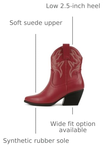 Image of Soda inchBLAZING inch ~ Women Western Bootie Pointe Toe with Low Heel (Wide Fit Available)
