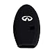 Auto keyless New Black Protecting Bag Silicone Remote Key Case Cover for 4 Buttons Infiniti G Series G37 JX35 Q Series Q50 Q60S Q70L QX EX FX M Smart Key Case Shell Fob (Black)