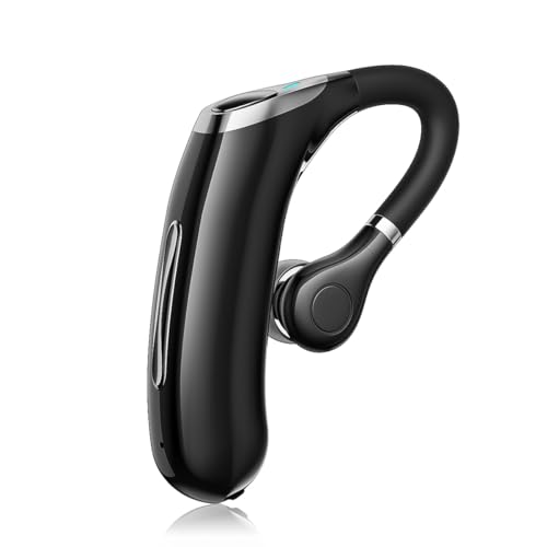 Wireless Bluetooth Earpiece Long Talking Time Bluetooth Headset One Ear Earphone Earpiece for Cell Phones Noise Cancelling Single Ear Wireless Headset for Cell Phone Driver Home Office Work Trucker