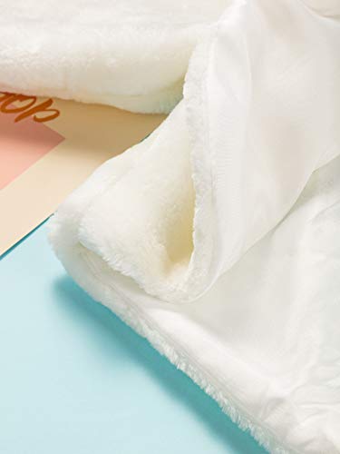 Blulu White Girls Princess Faux Fur Wraps Shawl Flower Girls Shrug Accessories Princess Cape Party Wedding Dress #TOP5