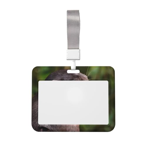 パスケース 定期入れ Idカードケース かわいい カワウソ 横型 防水 Idカードケース ネームホルダー 社員証 ケース クリップスト リール付き