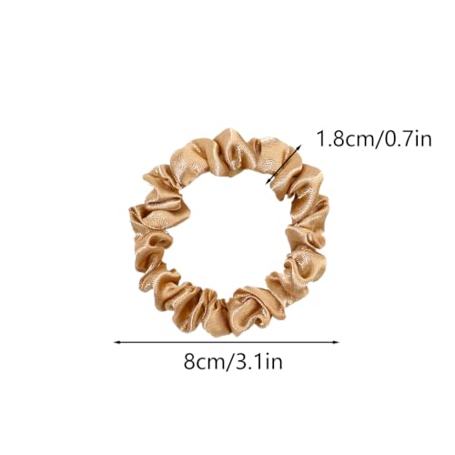 Image of Silk Hair Ties Satin Scrunchies - Small Mini Scrunchy for Women Thick Hair Accessories Cute Soft No Slip Hair Elastics Ponytail Holder for Curly Hair No Damage Hairties Gift for Girls