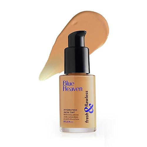 Blue Heaven Fresh & Flawless, Hydrating Skin Tint Serum Foundation, Honey Tan, 28ml, With Hyaluronic Acid & SPF | Antipollution | Antioxidant