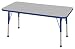 ECR4Kids 24" x 48" Rectangular Activity School Table, Toddler Legs w/Ball Glides, Adjustable Height 15-23 inch (Grey/Blue)