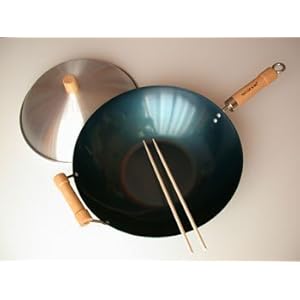 Taylor & Ng Natural Nonstick Wok Set, 14″, Carbon Steel
