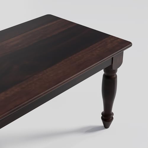 Image of Wooden Rectangle Center Coffee Table for Living Room Sofa Centre Table for Home Office Solid Sheesham Wood Tea Table Walnut Finish