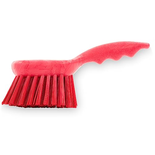 Image of SPARTA 40541EC05 Plastic Scrub Brush, Utility Brush, Kitchen Brush With Hanging Hole For Cleaning, 8 Inches, Red, (Pack of 6)