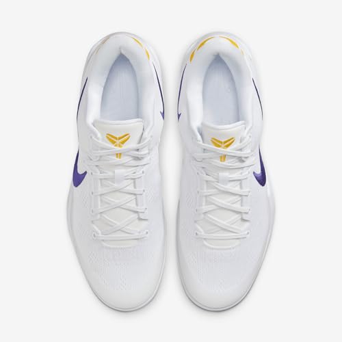 Kobe VIII Protro Basketball Shoes (HF9550-100, White/University Gold/Court Purple)4