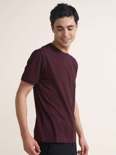 Image of DAMENSCH Statement Pique Textured Tshirt for Man, Thermoregulating, Tonal Rib T Shirt for Men Stylish, Sustainable Recycled Fabric Men T-Shirts