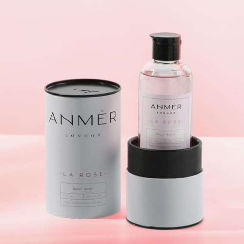 Image of La Rose Luxury Body Wash for Men & Women | Moisturizing Shower Gel with Natural Oils | Hydrating & Deep Cleansing Formula | Rose, Raspberry & Pink Pepper Fragrance | With Glycerin, Sea Buckthorn & Macadamia Oil | Softening Velvety Foam | 300ml