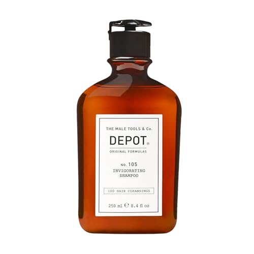 DEPOT - No.105 Invigorating Shampoo Champú energizante para cabello con problemas de caída tensioactivos suaves extracto de Indian Kino Tree complejo multivitamínico 250ml